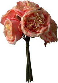 Τεχνητό Μπουκέτο Λουλουδιών Σομόν 28εκ. 4189b-6/pk-605