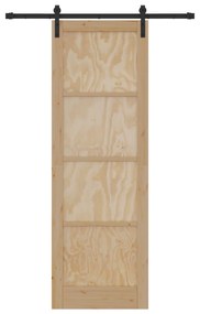 vidaXL Συρόμενη Πόρτα με Σετ Εξαρτημάτων 78x232 cm Μασίφ Ξύλο Πεύκου