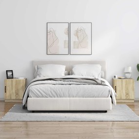 vidaXL Κομοδίνο 2 τμχ. Sonoma Δρυς 43 x 34,5 x 47 εκ.