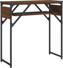 vidaXL Τραπέζι Κονσόλα με Ράφι Καφέ Δρυς 75x30x75 εκ. Επεξεργ. Ξύλο