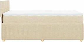 vidaXL Κρεβάτι Boxspring με Στρώμα Κρεμ 90x200 εκ.Υφασμάτινο