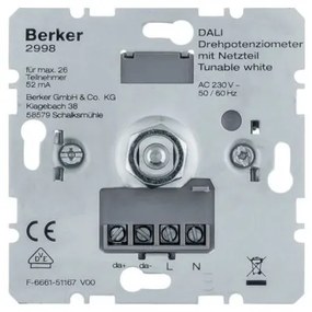 Ρυθμιστής Φωτισμού Dimmer DALI TUNABLE Λευκό με Τροφοδοσία 230V Berker 2998 Hager-2998-Λευκό 2998