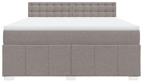 vidaXL Κρεβάτι Boxspring με Στρώμα Taupe 180x200 εκ. Υφασμάτινο