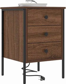 vidaXL Κομοδίνο Καφέ δρυς 42 x 41 x 61 εκ Επεξεργασμένο ξύλο