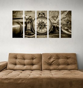 Ρολόγια με εικόνα 5 μερών από το παρελθόν σε σέπια - 200x100