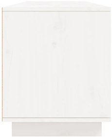 Έπιπλο Τηλεόρασης Λευκό 156 x 37 x 45 εκ. από Μασίφ Ξύλο Πεύκου - Λευκό