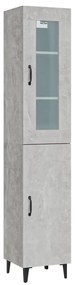 vidaXL Ντουλάπι Γκρι Σκυροδέματος 34,5x34x180 εκ. Επεξεργασμένο Ξύλο