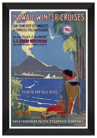 Κάδρο Caribbean Travels - Hawaii Winter Cruises FA13196 60X90 MindTheGap Vertical Wood
