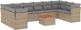 vidaXL Patio Sofa Set 10-θέσια Μικτό μπεζ και γκρι