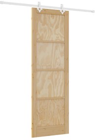 vidaXL Συρόμενη Πόρτα  με Σετ Υλικών 78x232 εκ. Μασίφ Ξύλο Πεύκου
