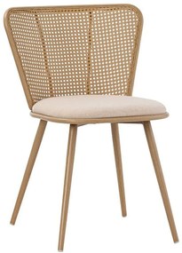 Καρέκλα Daniele 058-000067 46,5x57,5x77,5cm Natural Metal,Fabric,Rattan