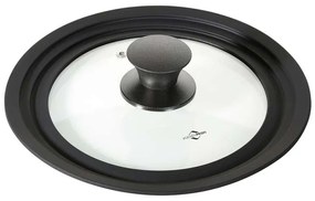 Καπάκι Μαγειρικών Σκευών 2383301024 Φ24cm Clear-Black Kuchenprofi Glass,Silicon