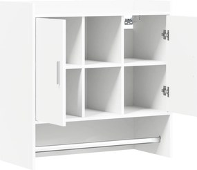 vidaXL Ράφι Τοίχου Επιτοίχιο Λευκό 80 x 36 x 80 εκ Επεξεργασμένο Ξύλο