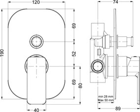 Eurorama Quadra 144030SL Chrome - Μικτης εντοιχισμού 2 εξόδων
