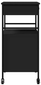 Τρόλεϊ Κουζίνας Μαύρο 56x43x89,5 εκ. από Επεξεργασμένο Ξύλο - Μαύρο