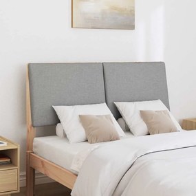 vidaXL Ταπετσαρισμένο κεφαλάρι Ανοιχτό γκρι 135 cm