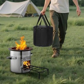 VEVOR Camping Rocket Stove Wood Burning Portable Rocket Stove with Carrying Bag