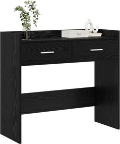 vidaXL Τραπέζι κονσόλας Μαύρη Δρυς 90 x 35 x 80 εκ Επεξεργασμένο Ξύλο
