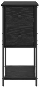 vidaXL Κομοδίνο Μαύρη δρυς 32 x 42 x 70 εκ Σίδηρος και μοριοσανίδα