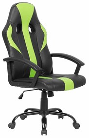 Καρέκλα gaming Berwyn 316, Μαύρο, Πράσινο, 117x60x60cm, 15 kg, Με ρόδες, Με μπράτσα, Μηχανισμός καρέκλας: Κλίση | Epipla1.gr