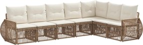 vidaXL Σετ Καναπέ Κήπου 7 pcs Μπεζ και Κρέμ συνθετικό ρατάν