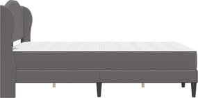 vidaXL Σκελετός κρεβατιού με στρώμα Γκρι 140 x 200 cm Τεχνητό Δέρμα