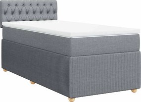 vidaXL Κρεβάτι Boxspring με Στρώμα Ανοιχτό Γκρι 80x200 εκ. Υφασμάτινο