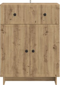vidaXL Πλαϊνό γραφείο Artisan Δρυς 66 x 34,5 x 90 εκ