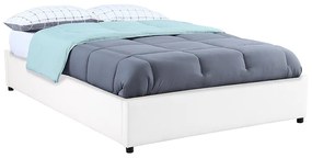 Κρεβάτι διπλό Circe pakoworld PU λευκό με αποθηκευτικό χώρο 150x200εκ - 234-000004