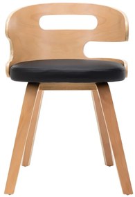 Καρέκλες Τραπεζαρίας 2τεμ Μαύρες Λυγισμένο Ξύλο/Συνθετικό Δέρμα - Μαύρο