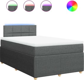 vidaXL Κρεβάτι Boxspring με Στρώμα Σκούρο Γκρι 120x190 εκ Υφασμάτινο