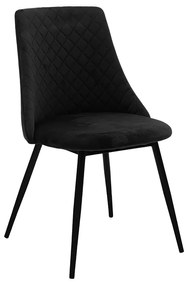 Καρέκλα Giselle pakoworld βελούδο μαύρο-πόδι μαύρο Model: 096-000038