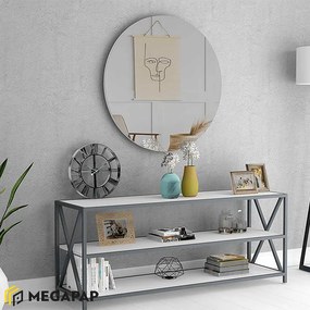 Καθρέπτης τοίχου Losta Megapap χρώμα λευκό 60x60x2,2εκ.