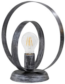 Φωτιστικό Επιτραπέζιο 34-0282 Halka Φ18-25 Ε27 H28XΦ25cm Silver Heronia Metal