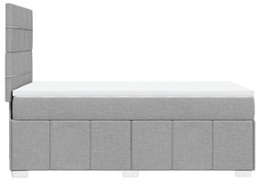 Κρεβάτι Boxspring με Στρώμα Ανοιχτό Γκρι 80x200 εκ. Υφασμάτινο - Γκρι