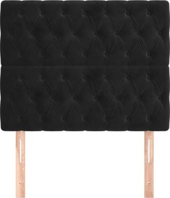 vidaXL Κεφαλάρι Μαύρο Βελούδινο 100x7x118/128 εκ.