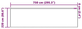 vidaXL Κουρτίνα Δαντέλας με κουρτίνες Λευκό 750 x 220 εκ. Πολυεστέρας