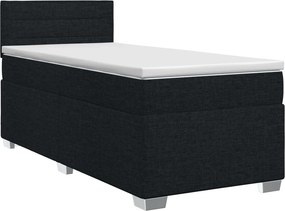 vidaXL Κρεβάτι box spring με στρώμα Μαύρο 80 x 200 cm Ύφασμα