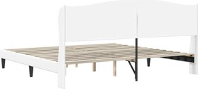 vidaXL Σκελετός Κρεβατιού με κεφαλάρι Λευκό 200 x 200 cm Τεχνητό Δέρμα