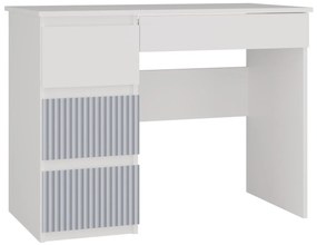 Τραπέζι γραφείου Mandeville E104, Με συρτάρια, 76x98x51cm, 34 kg, Άσπρο, Μπλε | Epipla1.gr