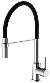 Sanitec Flex Ψηλή Σπαστή Μπαταρία Κουζίνας θερμομικτική Μαύρη