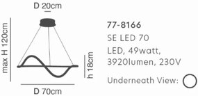 Γραμμικό Φωτιστικό SE LED 70 KRISHNA PENDANT BLACK Γ3 - Μέταλλο - 77-8166