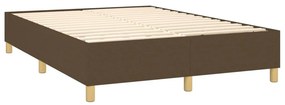 vidaXL Κρεβάτι Boxspring με Στρώμα &amp; LED Σκ.Καφέ 140x200 εκ Υφασμάτινο