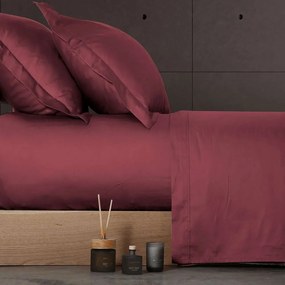 Σεντόνι Elements Bordo Nef Nef King Size 280x270cm Χωρίς Λάστιχο 100% Cotton Satin
