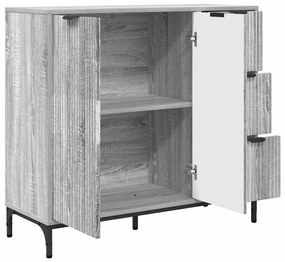 vidaXL Πλαϊνό γραφείο με συρτάρι Γκρι sonoma 89.5 x 33 x 82 εκ.