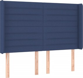 vidaXL Κρεβάτι Boxspring με Στρώμα &amp; LED Μπλε 140x200 εκ. Υφασμάτινο