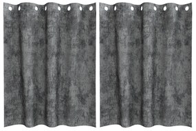 vidaXL Κουρτίνες  2 τεμ με τρύπες Γκρι 140x140 εκ