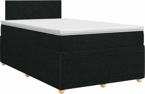 vidaXL Κρεβάτι box spring με στρώμα Μαύρο 120 x 200 cm Ύφασμα