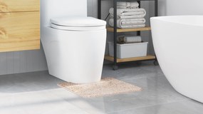vidaXL Πατάκι Μπάνιου U-Σχήματος Κρεμ 50x50 εκ. Πολυπροπυλένιο Αντιολισθητικό