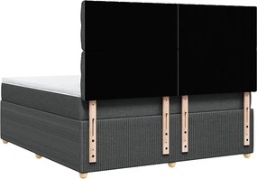 vidaXL Κρεβάτι Boxspring με Στρώμα Σκούρο Γκρι 180x200 εκ Υφασμάτιν